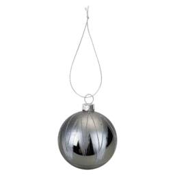 VFM e-Store Christmas Hanging Glass Bauble Decoration 10cm x 8cm Silver X 1 - Size: 10 cm x 8 cm