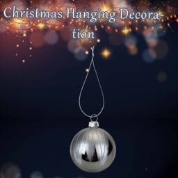 VFM e-Store Christmas Hanging Glass Bauble Decoration 10cm x 8cm Silver X 1 - Size: 10 cm x 8 cm - thumbnail 3