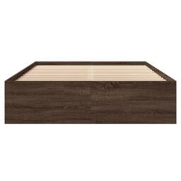 Berkfield Home Durable Bed Frame Frame Brown Oak 120x190 cm Small Double Wood - thumbnail 5