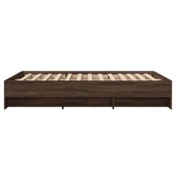Berkfield Home Durable Bed Frame Frame Brown Oak 120x190 cm Small Double Wood - thumbnail 6