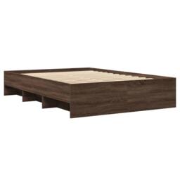 Berkfield Home Durable Bed Frame Frame Brown Oak 120x190 cm Small Double Wood - thumbnail 4