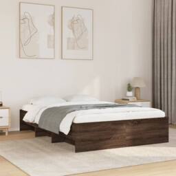 Berkfield Home Durable Bed Frame Frame Brown Oak 120x190 cm Small Double Wood - thumbnail 2