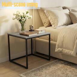 Alivio Set of 3 Industrial Nesting Coffee Table Space-Saving with Metal Frame in Grey - thumbnail 5