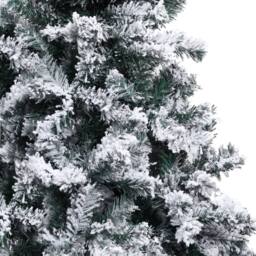 Berkfield Home Artificial Christmas Tree with Flocked Snow Green 240 cm PVC - thumbnail 4