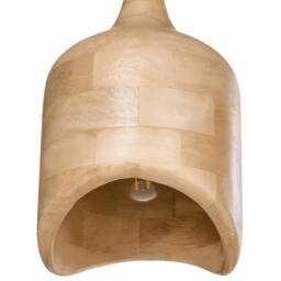 Wyld and Coco Mango Wood Pendant Lamp - Light Brown Curved Opening - thumbnail 2