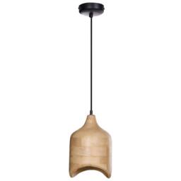 Wyld and Coco Mango Wood Pendant Lamp - Light Brown Curved Opening - thumbnail 4