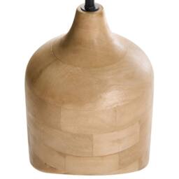 Wyld and Coco Mango Wood Pendant Lamp - Light Brown Curved Opening - thumbnail 6