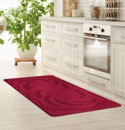 Smart Living Ovalack Heavy Duty Machine Washable Hallway Kitchen Non Slip Door Mat in Red - Size: 40 cm x 60 cm - thumbnail 3