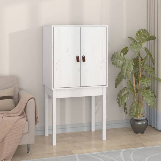 Berkfield Home Highboard White 60x40x120 cm Solid Wood Pine - Size: 60 x 40 x 120 cm - image 1