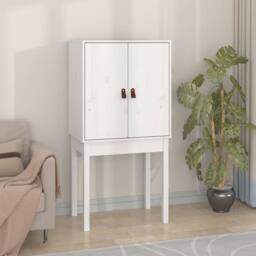 Berkfield Home Highboard White 60x40x120 cm Solid Wood Pine - Size: 60 x 40 x 120 cm