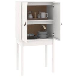 Berkfield Home Highboard White 60x40x120 cm Solid Wood Pine - Size: 60 x 40 x 120 cm - thumbnail 4