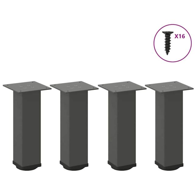 Berkfield Home Coffee Table Legs 4 pcs Anthracite 30-32 cm Steel in Black - image 1
