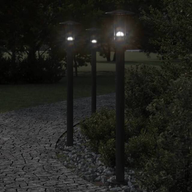 Berkfield Home Outdoor Floor Lamp Black 100 cm Stainless Steel - image 1