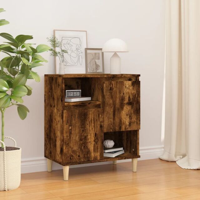 Berkfield Home Sideboard Smoked Oak 60x35x70 cm Engineered Wood in Brown - Size: 60 x 35 x 70 cm - image 1