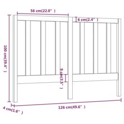 Berkfield Home Bed Headboard Honey Brown 126x4x100 cm Solid Wood Pine - Size: 126 x 4 x 100 cm - thumbnail 6