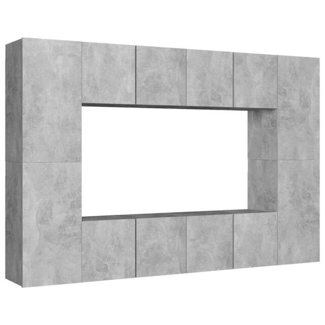 Berkfield Home 8 Piece TV Cabinet Set Concrete Grey Engineered Wood - image 1
