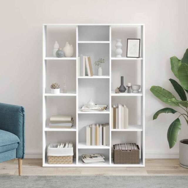 Berkfield Home Room Divider/Book Cabinet White 100x24x140 cm Engineered Wood - Size: 100 x 24 x 140 cm - image 1