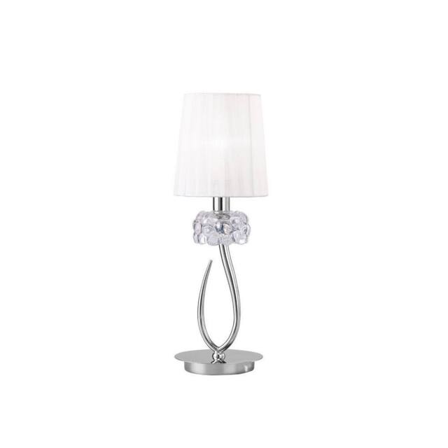 Netlighting Loewe Table Lamp 1 Light E14 Small Polished Chrome with White Shade in Silver - image 1