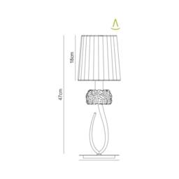 Netlighting Loewe Table Lamp 1 Light E14 Small Polished Chrome with White Shade in Silver - thumbnail 2