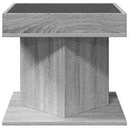 Berkfield Home Coffee Table with LED Grey Sonoma 50x50x45 cm Engineered Wood - Size: 50 x 50 x 45 cm - thumbnail 6