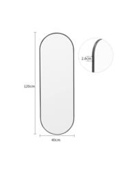 Garden Sanctuary Modern Oval Metal Full Length Wall Mirror Black - thumbnail 3