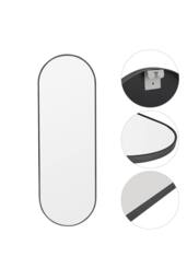 Garden Sanctuary Modern Oval Metal Full Length Wall Mirror Black - thumbnail 4