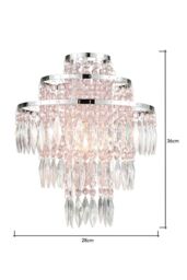 BHS Lighting Glow Jewelled Easy Fit Light Shade in Silver - thumbnail 5