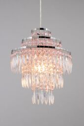 BHS Lighting Glow Jewelled Easy Fit Light Shade in Silver - thumbnail 1
