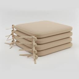 Snug City Foam Seat Pad with Ties Chair Cushion for Dining, Kitchen Pack of 4 in Beige - thumbnail 2
