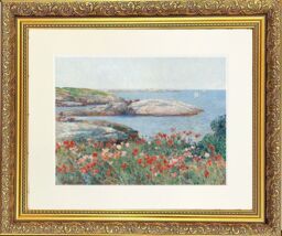 Frames & Mirrors 4U Poppies Mounted & Framed Print in Gold Dahlia Frame 91 x 71 CM - Size: W91 CM x H71 CM - thumbnail 1