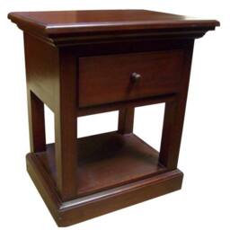 Lock Stock and Barrel Furniture Ltd Corniche One Drawer Lamp/Side Table - Mahogany Wood L40 x W55 x H62 cm in Brown - thumbnail 2