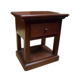 Lock Stock and Barrel Furniture Ltd Corniche One Drawer Lamp/Side Table - Mahogany Wood L40 x W55 x H62 cm in Brown