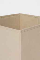 OHS Pack of 2 Plain Folding Cube Storage Boxes in Beige - thumbnail 4