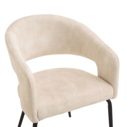 Modish Furnishing Jasmine Set Of 2 Cream Velvet Dining Chair With Black Legs - thumbnail 5