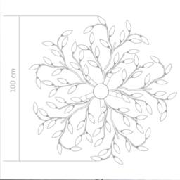 Berkfield Home Modern Ceiling Lamp with Acrylic Crystal Leaf Arms for 5 E14 Bulb in White - thumbnail 6