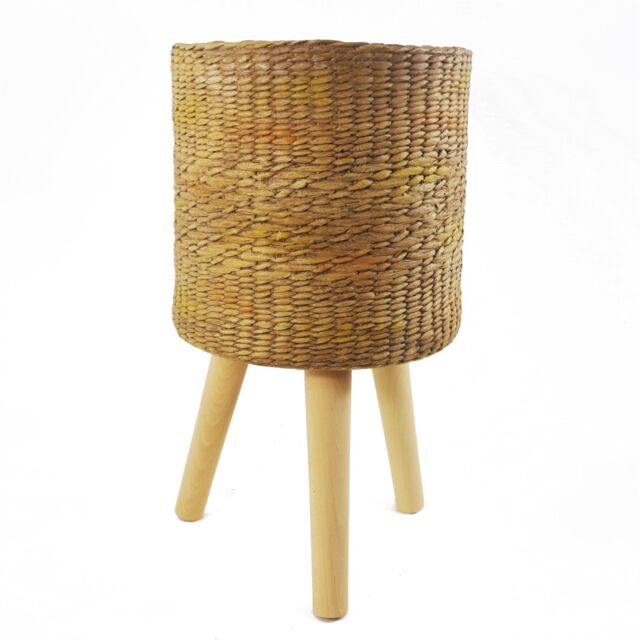 Leaf 54cm x 30cm Rattan Effect Composite Large Planter in Dark Brown - Size: 54 cm x 30 cm - image 1