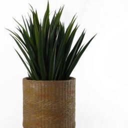 Leaf 54cm x 30cm Rattan Effect Composite Large Planter in Dark Brown - Size: 54 cm x 30 cm - thumbnail 7
