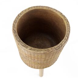 Leaf 54cm x 30cm Rattan Effect Composite Large Planter in Dark Brown - Size: 54 cm x 30 cm - thumbnail 8