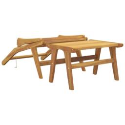 Berkfield Home Beautiful Garden Chair with Footrest Solid Wood Teak in Brown - thumbnail 5