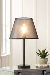 Living and Home Modern Bedside Lamp Table Lamp in Black