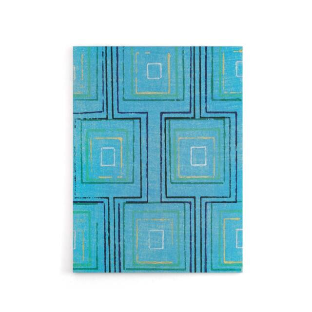"Artery8 Squares Geometric Blue Pattern Canvas Wall Art Print Furuya Korin - Size: W24"" x H32""" - image 1
