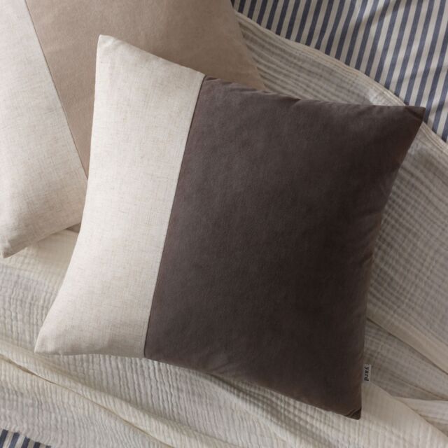 Yard Morden Soft-Washed Velvet Cushion in Taupe - Size: 50 cm x 50 cm - image 1