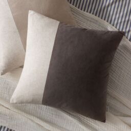 Yard Morden Soft-Washed Velvet Cushion in Taupe - Size: 50 cm x 50 cm - thumbnail 1