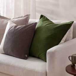 Yard Morden Soft-Washed Velvet Cushion in Taupe - Size: 50 cm x 50 cm - thumbnail 5