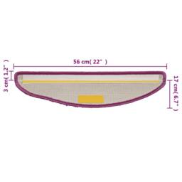 Berkfield Home Carpet Stair Treads 15 pcs Violet 56x17x3 cm in Purple - Size: Medium - thumbnail 8