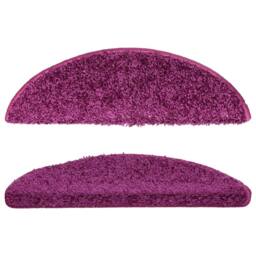 Berkfield Home Carpet Stair Treads 15 pcs Violet 56x17x3 cm in Purple - Size: Medium - thumbnail 4