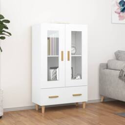 Berkfield Home Highboard White 70x31x115 cm Engineered Wood - Size: 70 x 31 x 115 cm - thumbnail 2