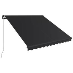 Berkfield Home Manual Retractable Awning 350x250 cm Anthracite in Black - thumbnail 2