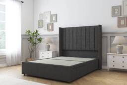 "Comfort Beds Palermo Dumfries Divan Set 2 Drawers-54"" Wingback in Dark Grey - Size: Small Double" - thumbnail 3
