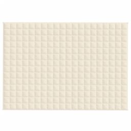 Berkfield Home Weighted Blanket Light Cream 140x200 cm Single 10 kg Fabric - thumbnail 3